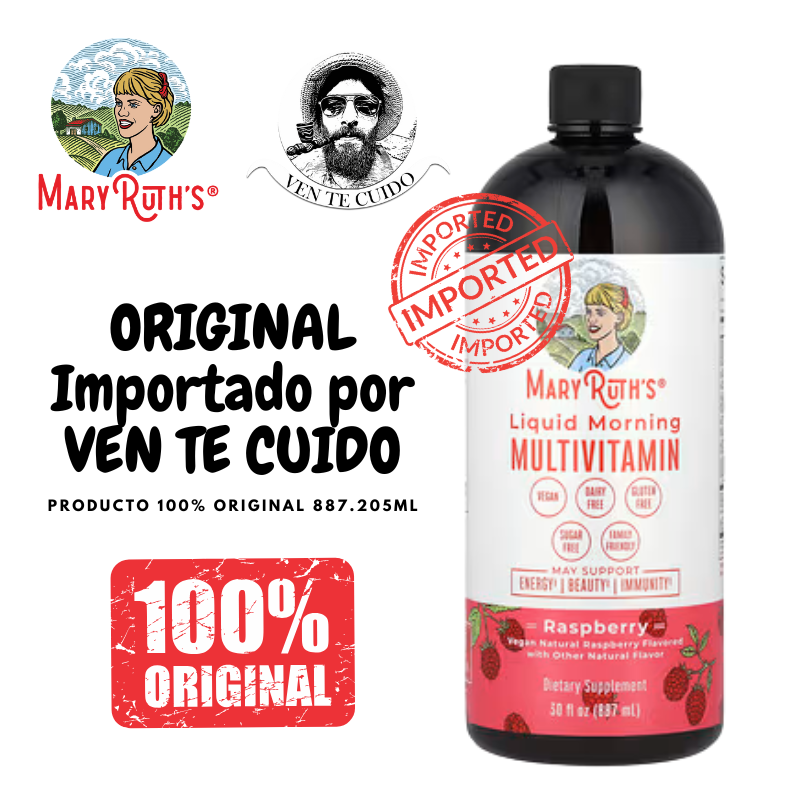 EL ORIGINAL MaryRuth's, Multivitamínico - Frambuesa, 450 ml (15,22 oz. Líq.) y de 887 ml (30 oz. Liq.) 🍓