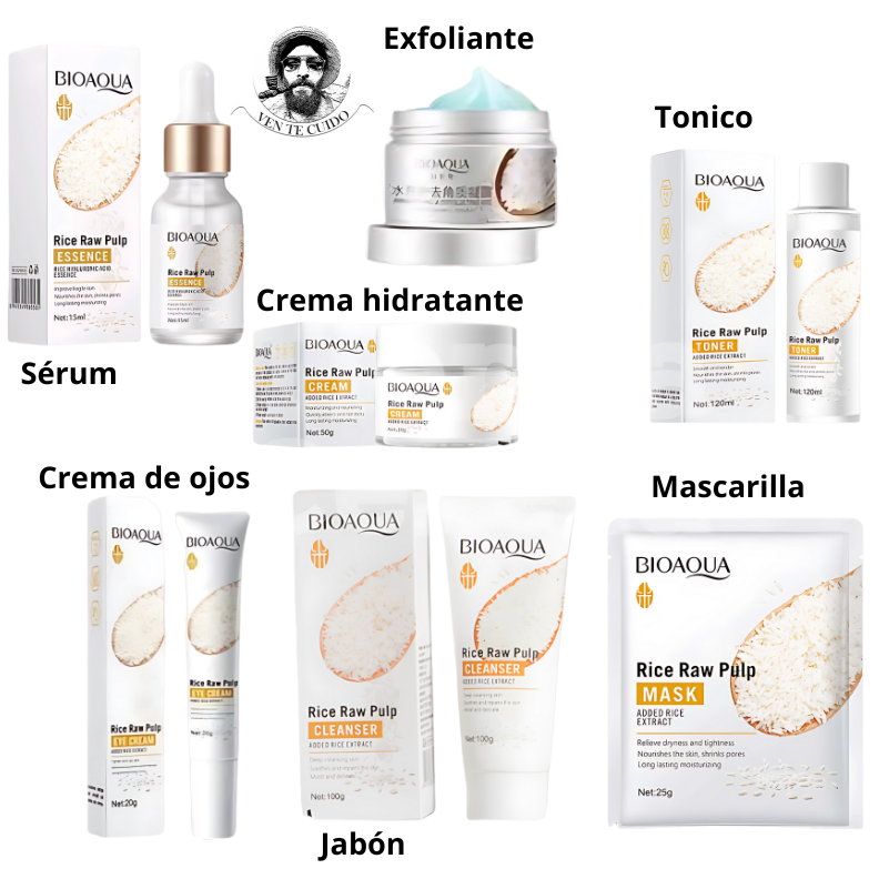 KIT 7 EN 1 DE ARROZ ROSTRO PERFECTO TOTALMENTE NATURAL PRODUCTO PREMIUM