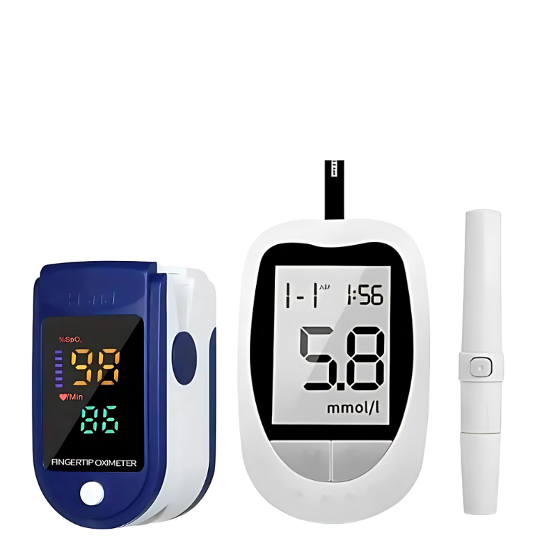 COMBO PULSIOXIMETRO Y GLUCOMETRO PORTATIL