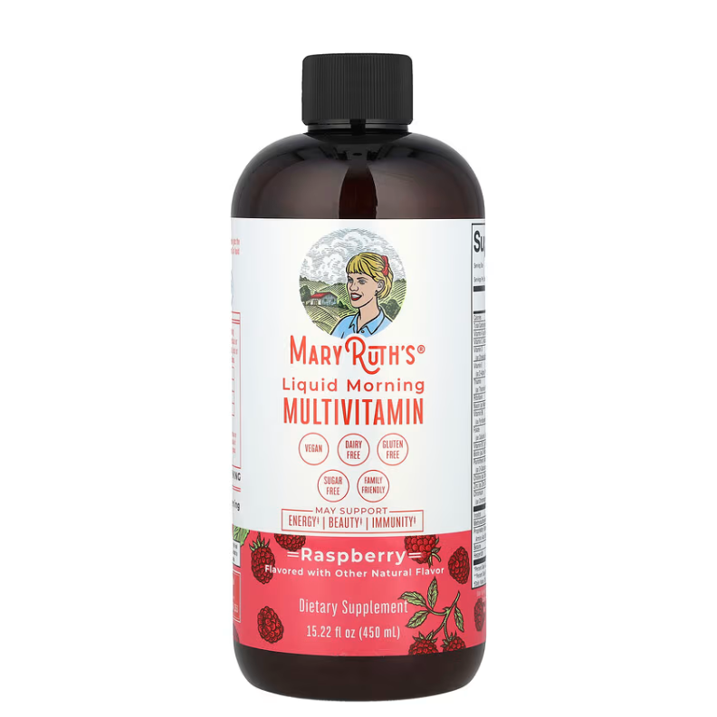 EL ORIGINAL MaryRuth's, Multivitamínico - Frambuesa, 450 ml (15,22 oz. Líq.) y de 887 ml (30 oz. Liq.) 🍓