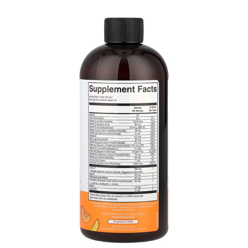 EL ORIGINAL MaryRuth's, Multivitamínico -Melocotón Mango, 450 ml (15,22 oz. Líq.) y de 887 ml (30 oz. Liq.) 🍑🥭
