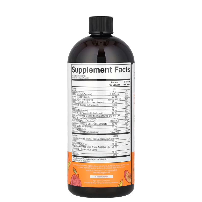 EL ORIGINAL MaryRuth's, Multivitamínico -Melocotón Mango, 450 ml (15,22 oz. Líq.) y de 887 ml (30 oz. Liq.) 🍑🥭
